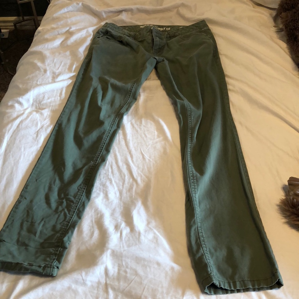 Olive colors denim